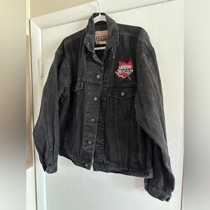 Vintage Molson Canadian Rocks embroidered denim Jean jacket size XL